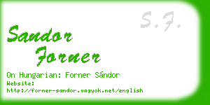 sandor forner business card