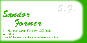 sandor forner business card